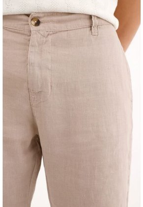 Tennis Pantalón Chino En 100% Lino Café Para Hombre