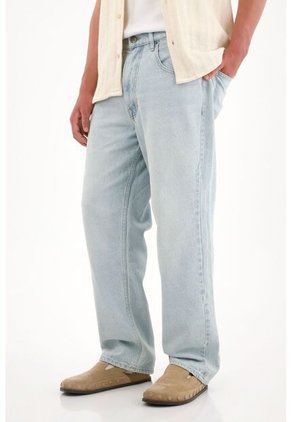 Tennis Jean Loose Fit Tiro Medio Azul Claro Para Hombre