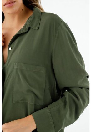 Camisa Manga Larga Verde Para Mujer