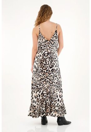 Tennis Vestido Largo Con Estampado Animal Print Para Mujer