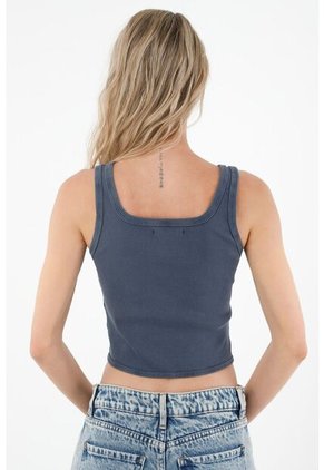 Camiseta Manga Sisa Gris Para Mujer