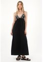 Tennis Vestido Largo Con Diseño De Copas En Crochet Negro Para Mujer de Tennis