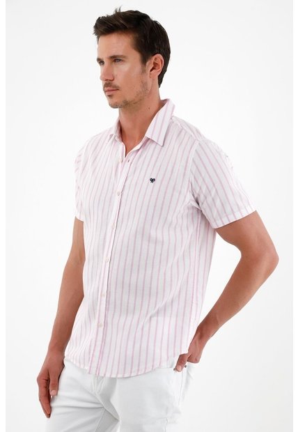 Tennis Camisa Rosada Manga Corta Para Hombre