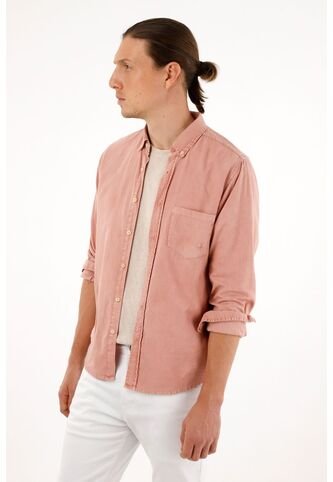 Camisa Rosada Con Bolsillos Delanteros Para Hombre Tennis