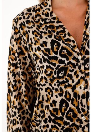 Conjunto De Pijama Estampado Animal Print Para Mujer
