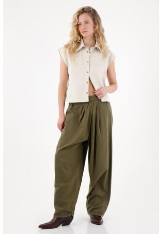 Tennis Pantalón En Drill Liviano Verde Para Mujer Tennis