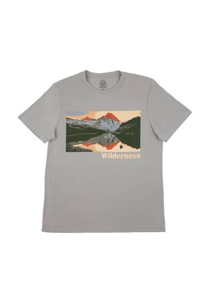 Tennis Camiseta Gris Estampada Para Hombre