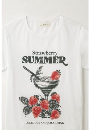 Tennis Camiseta Con Estampado Localizado Blanca Para Mujer