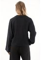 Tennis Camisa Negra Manga Larga 100% Lino Para Mujer de Tennis