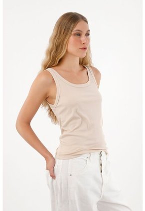 Tennis Camiseta Manga Sisa Ajustada Crudo Para Mujer