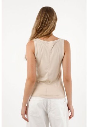 Tennis Camiseta Manga Sisa Ajustada Crudo Para Mujer