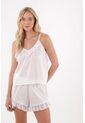 Tennis Pijama De Short Con Detalles De Encaje Blanca Para Mujer de Tennis
