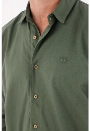 Tennis Camisa Manga Larga Preteñida Verde Para Hombre