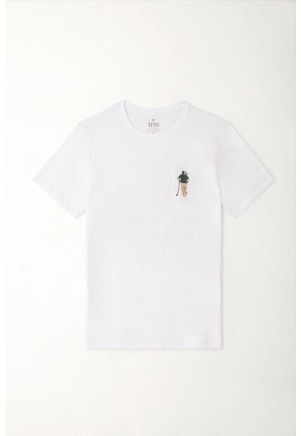 Tennis Camiseta Básica Con Estampado En Espalda Blanca Para Hombre