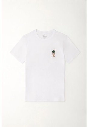 Tennis Camiseta Básica Con Estampado En Espalda Blanca Para Hombre