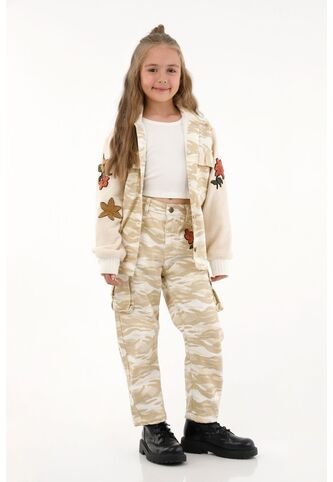 Abrigo Crudo De Estampado Militar Para Niña Tennis