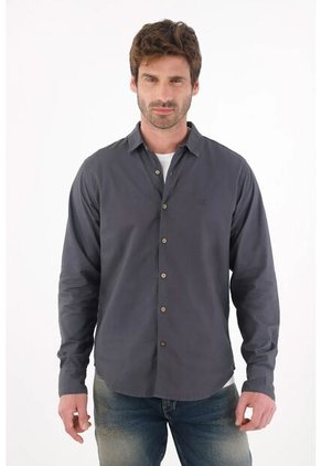 Tennis Camisa Clásica Manga Larga Azul Para Hombre