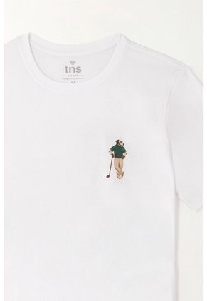 Tennis Camiseta Básica Con Estampado En Espalda Blanca Para Hombre