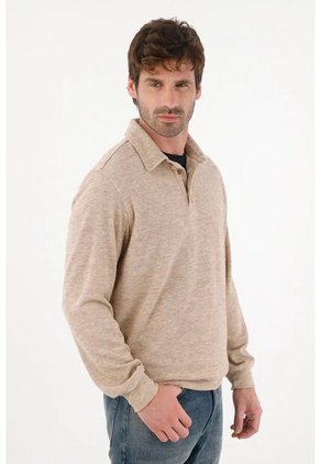Tennis Buzo Con Cuello Polo Crudo Para Hombre