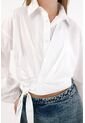 Tennis Camisa En Popelina Con Amarre En Fajón Blanca Para Mujer de Tennis