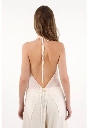 Tennis Camisa Con Amarre En Cuello Y Escote En Espalda Para Mujer