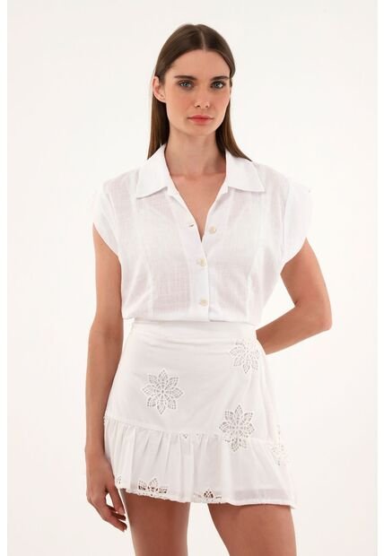 Camisa Blanca En 100% Algodón Para Mujer