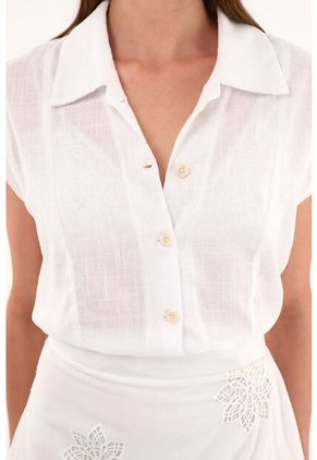 Camisa Blanca En 100% Algodón Para Mujer