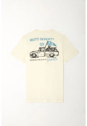 Tennis Camiseta Manga Corta Estampada Crudo Para Hombre