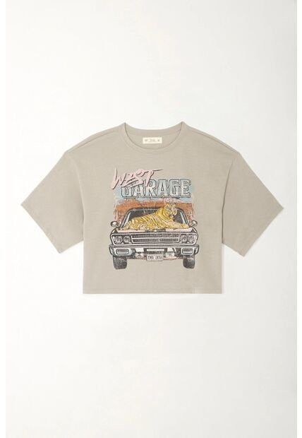 Tennis Camiseta Básica Manga Corta Gris Para Mujer