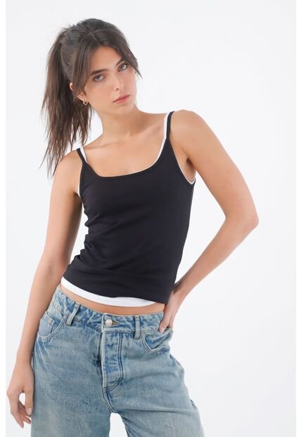 Tennis Camiseta Tipo Esqueleto En Tejido Liviano Negra Para Mujer