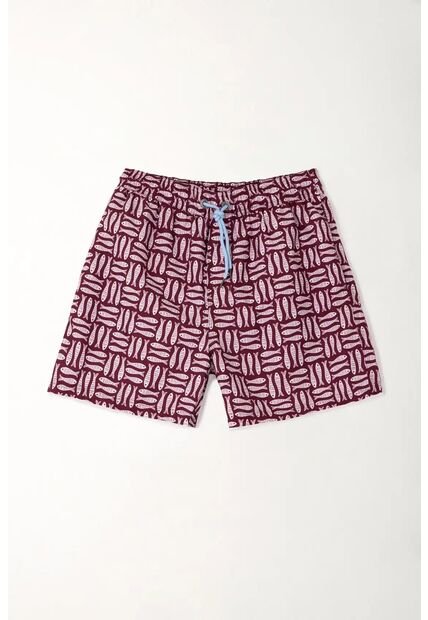 Tennis Pantaloneta De Baño Estampado De Peces Para Hombre