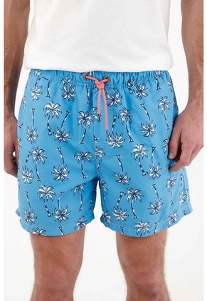 Tennis Pantaloneta De Baño Estampado Palmeras Para Hombre