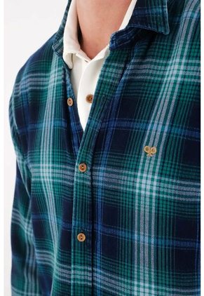 Tennis Camisa Tipo Leñadora A Cuadros Verde Para Hombre