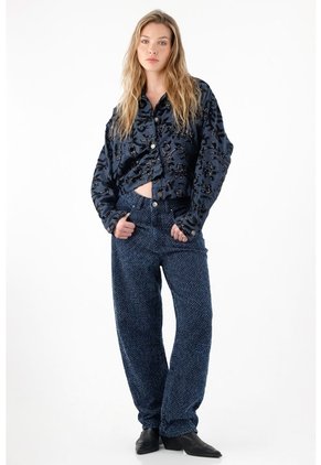 Tennis Jean Balloon Tiro Bajo Azul Oscuro Para Mujer