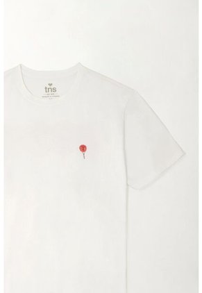 Tennis Camiseta Básica Estampada En Espalda Blanca Para Hombre