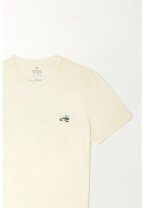 Tennis Camiseta Manga Corta Estampada Crudo Para Hombre