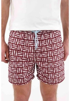 Tennis Pantaloneta De Baño Estampado De Peces Para Hombre