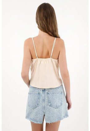 Tennis Camisa Con Amarres En Diagonal Crudo Para Mujer