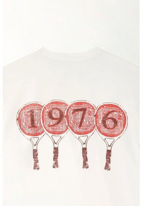 Tennis Camiseta Básica Estampada En Espalda Blanca Para Hombre