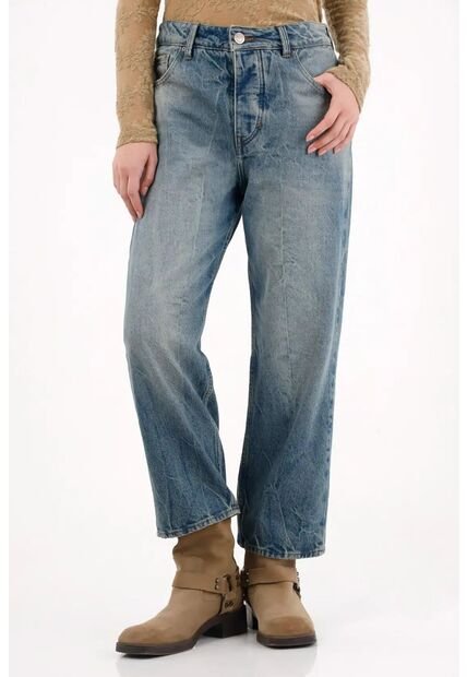 Tennis Jean Tiro Bajo Y Bota Doblada Azul Para Mujer