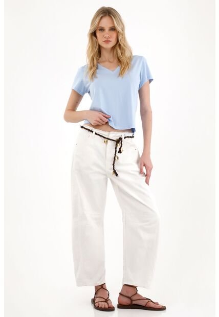 Tennis Camiseta Básica Cuello En V Azul Para Mujer