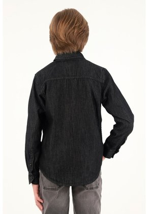 Camisa Negra Manga Larga Para Niño