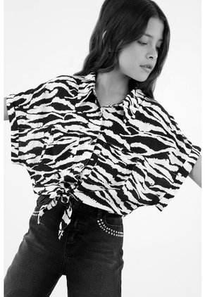 Camisa De Animal Print Para Niña