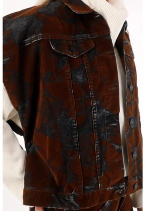 Tennis Chaleco Oversize En Tela Velvet Café Para Mujer