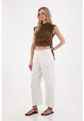 Tennis Jean Horseshoe Con Desflecado Crudo Para Mujer