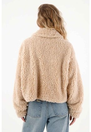 Tennis Chaqueta En Tela Afelpada Crudo Para Mujer