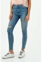 Jean Para Mujer Tennis, Jeans Jegging Tiro Alto  Plano Cintura Con Pretina de Tennis