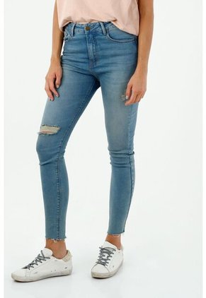 Jean Para Mujer Tennis, Jeans Jegging Tiro Alto  Plano Cintura Con Pretina
