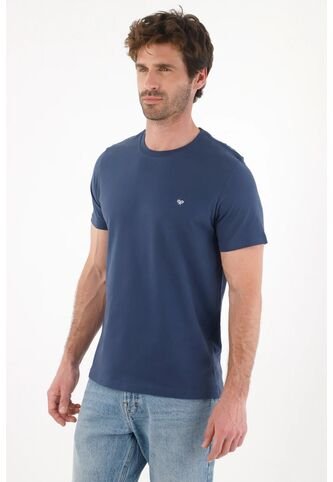 Tennis Camiseta Con Mini Raqueta Bordada Azul Para Hombre Tennis