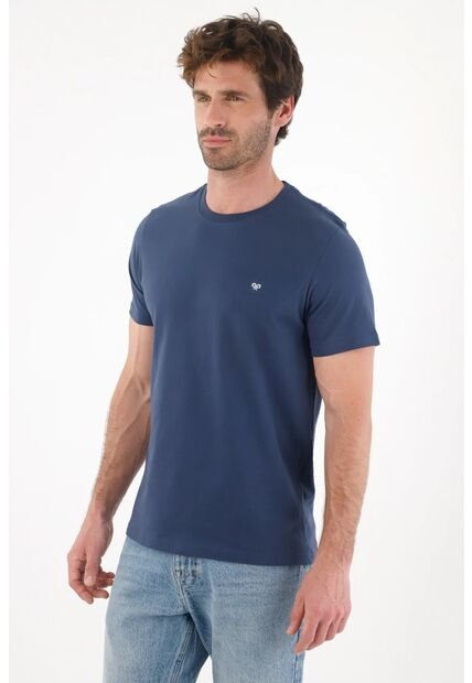 Tennis Camiseta Con Mini Raqueta Bordada Azul Para Hombre